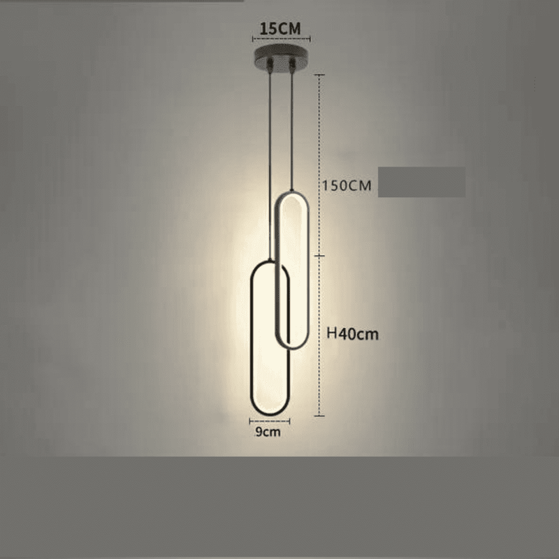 Lustre Pendente para Sala/Quarto/Cozinha LED Minimalista 2 Peças