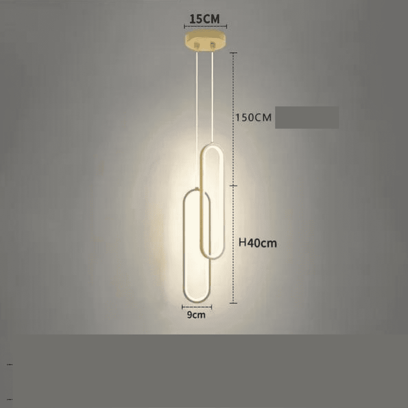 Lustre Pendente para Sala/Quarto/Cozinha LED Minimalista 2 Peças