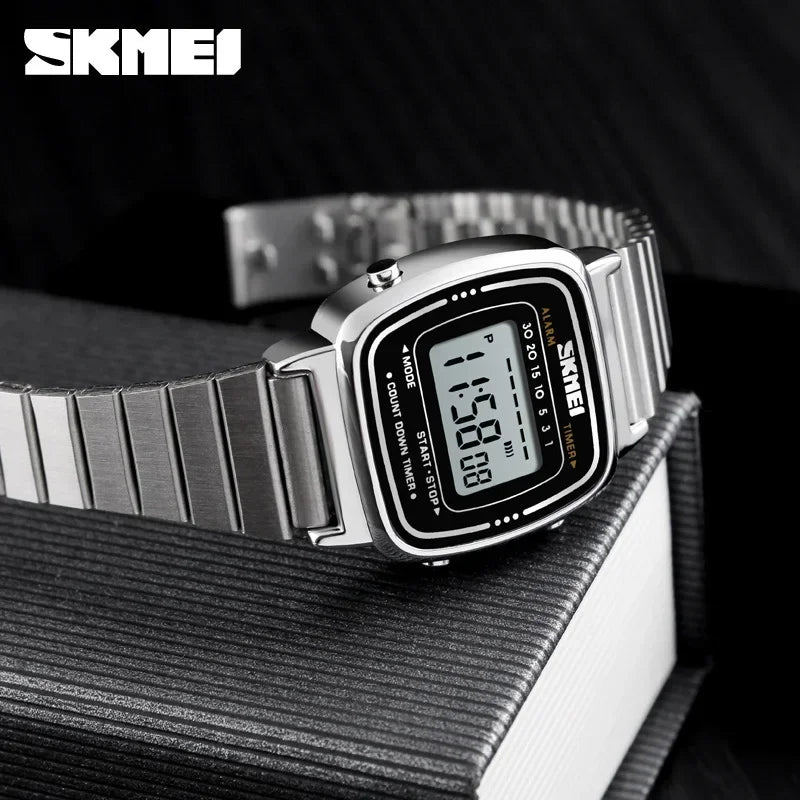 SKMEI1901 Women Top brands Luxury 3Bar Waterproof Ladies Watches Small Dial Digital Watch Relogio Feminino  Fashion Sport Watch