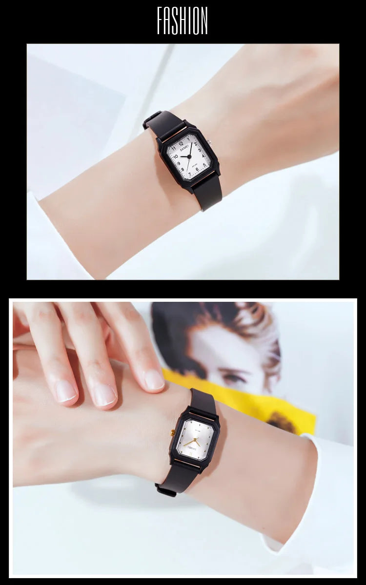 SKMEI 1651 Small Young Lady Watch Clock reloj mujer Light Thin Girls Quartz Watches Fashion Creative Women Quartz Wristwatches