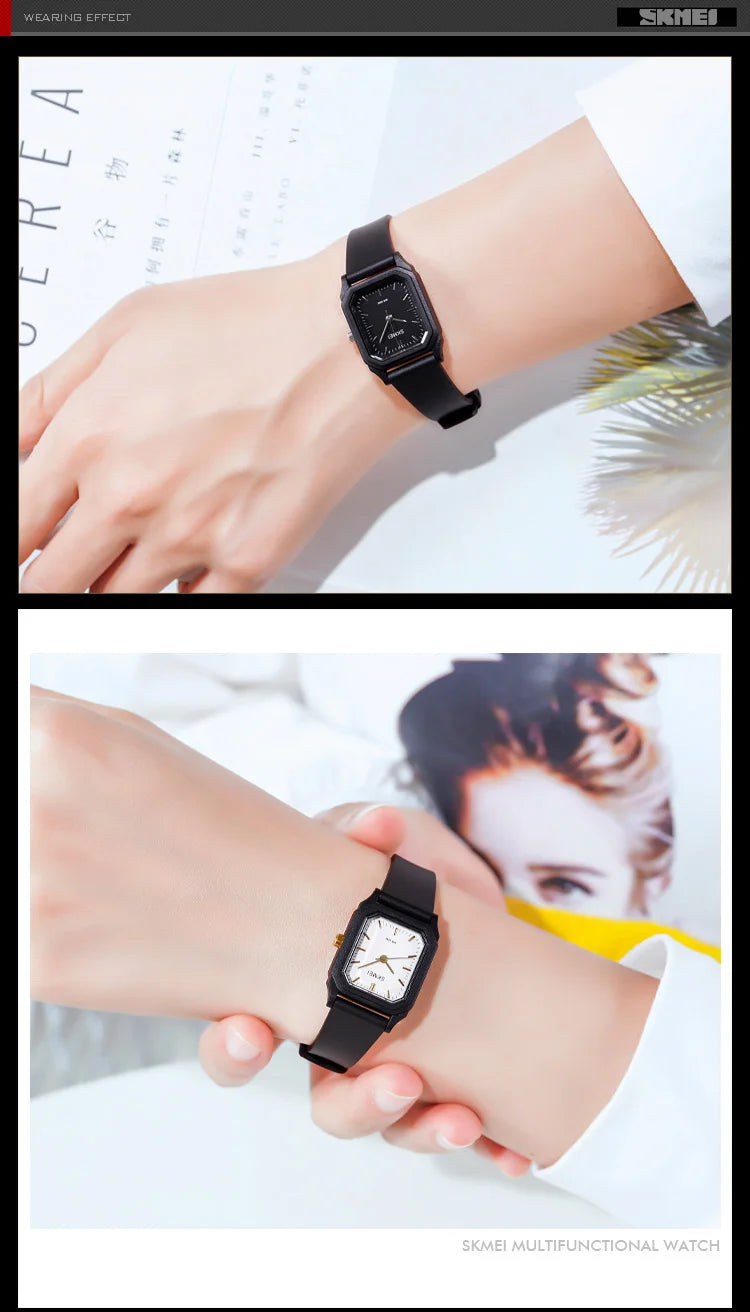 SKMEI 1651 Small Young Lady Watch Clock reloj mujer Light Thin Girls Quartz Watches Fashion Creative Women Quartz Wristwatches