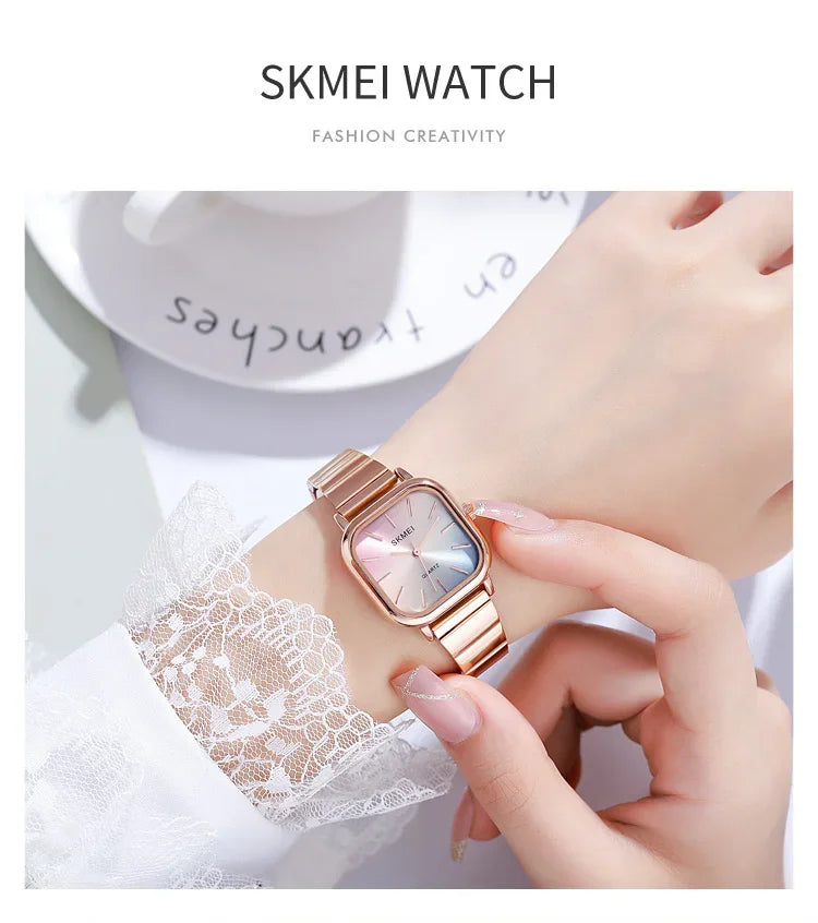 SKMEI 2190 For Ladies Female Girl Women Watches Waterproof Clock reloj mujer  Luxury Stainless Steel Strap Quartz Wristwatch