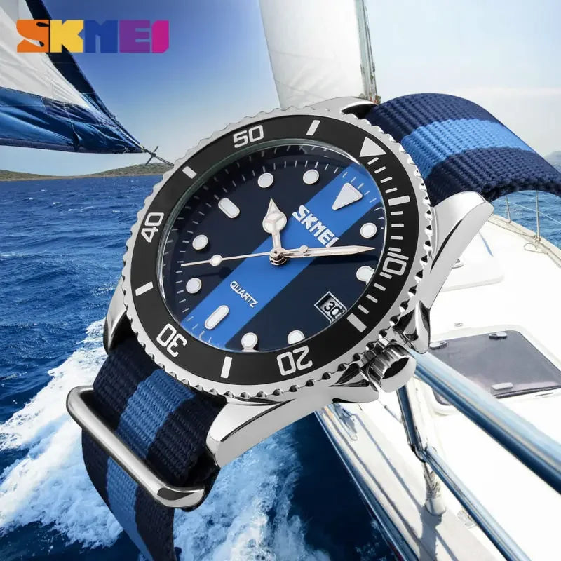 SKMEI 9133 Couple Watches Men and Women Casual Watch Nylon Strap 30M Waterproof Multiple Quartz Wristwatches reloj hombr