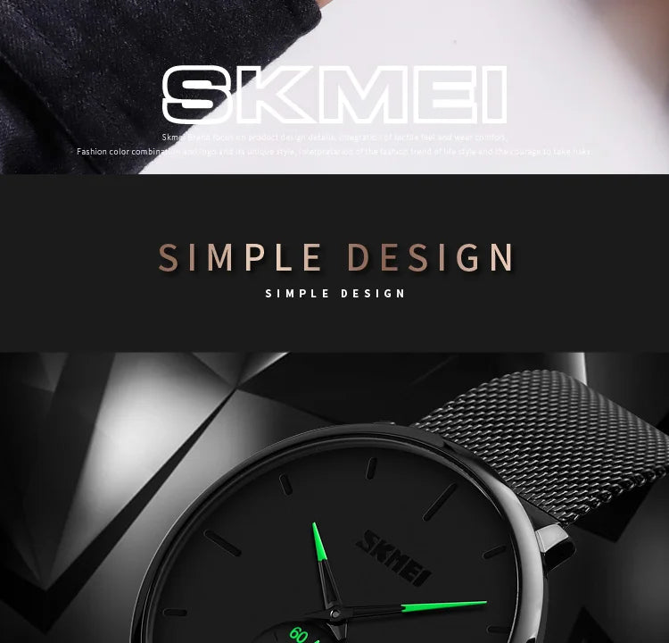 SKMEI 9185 30M Waterproof Big Dial Display Quartz Watch relogio masculino Fashion Men Watch Quartz Wristwatches Women Watches