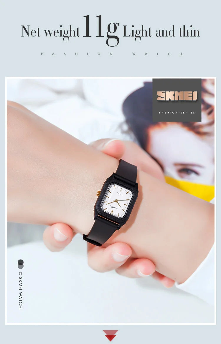 SKMEI 1651 Small Young Lady Watch Clock reloj mujer Light Thin Girls Quartz Watches Fashion Creative Women Quartz Wristwatches