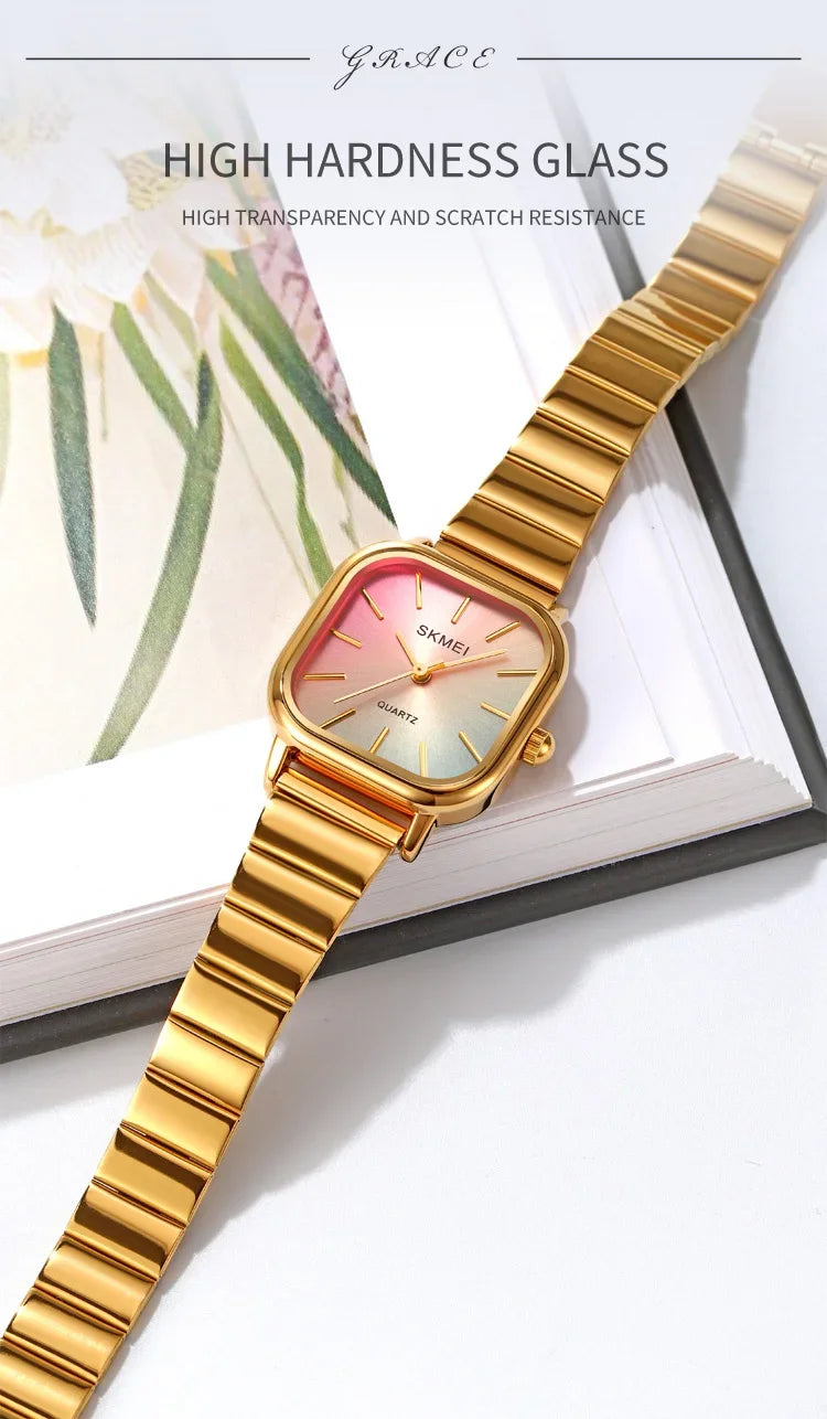 SKMEI 2190 For Ladies Female Girl Women Watches Waterproof Clock reloj mujer  Luxury Stainless Steel Strap Quartz Wristwatch