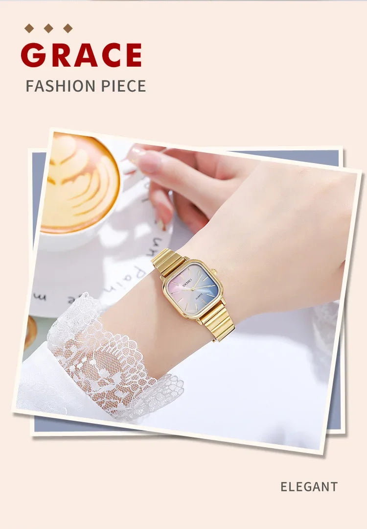 SKMEI 2190 For Ladies Female Girl Women Watches Waterproof Clock reloj mujer  Luxury Stainless Steel Strap Quartz Wristwatch