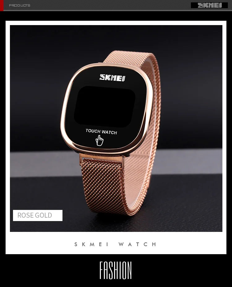 SKMEI 1589 Squart Dial Creative Magnetic Buckle montre homme Simple LED Watches For Men Women Waterproof Date Digital Wristwatch